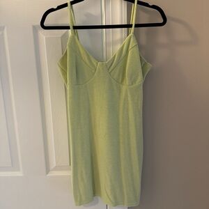 Pacsun- Terry Cloth Lime Green Spaghetti Strap Dress